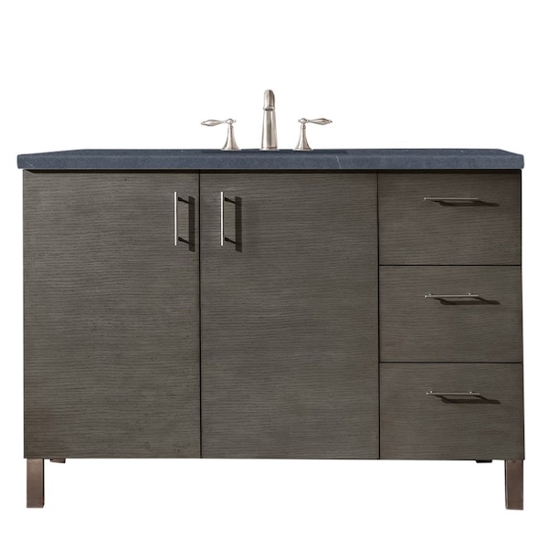 James Martin Vanities Metropolitan 48in Single Vanity, Silver Oak w/ 3 CM Charcoal Soapstone Quartz Top 850-V48-SOK-3CSP - main